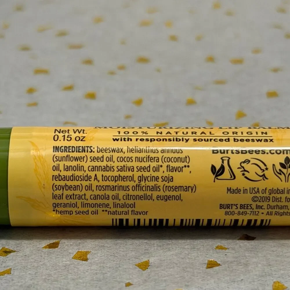 Burt’s Bees Hemp Moisturizing Lip Balm Lot .15 oz Natural Origin USA Made 3 NEW